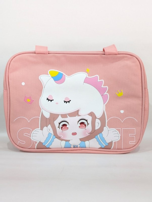 Термосумка-косметичка Anime girl and bunny pink 28х20х20см 94P-A315-01
