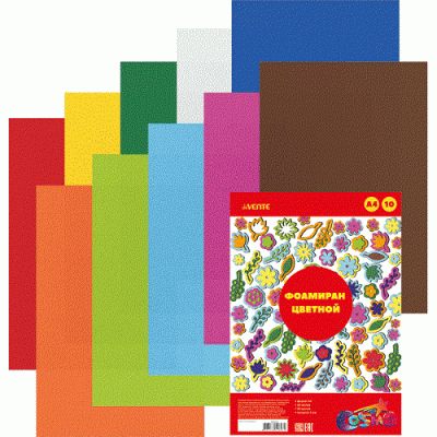 Фото Набор фоамирана А4 10л 10цв 1мм deVENTE 8040796 от производителя, с доставкой по Хабаровску