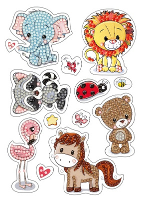 Фото Алмазная мозайка-наклейки ФРЕЯ Веселые зверята 14х19,5см ALVN-102 от производителя, с доставкой по Хабаровску
