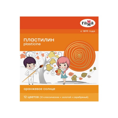 Фото Пластилин 12цв 172гр Гамма Оранжевое солнце со стеком 130520206 от производителя, с доставкой по Хабаровску