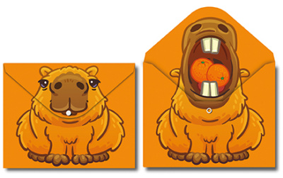 Фото Папка-конверт на кнопке А4 (310х240мм) 180мкм Centrum Капибара 74964 от производителя, с доставкой по Хабаровску