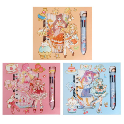 Фото Блокнот А6 50л линейка Calligrata Аниме+ручка 10цв в подарочной коробке ассорти 90834  от производителя, с доставкой по Хабаровску