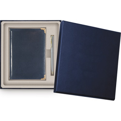 Фото Набор подарочный (ежедневник А5 2026г 336стр+ручка шар) синий deVENTE Bellagio 2237606 от производителя, с доставкой по Хабаровску