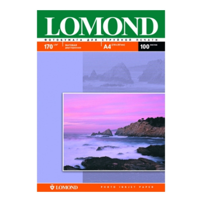 Заказать или купить Фотобумага матовая двухсторонняя А4, 170г, 100л, Lomond 0102006 с доставкой по Хабаровску