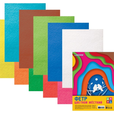 Фото Набор фетра А4 10л 10цв 2мм Яркие цвета deVENTE 8113200 от производителя, с доставкой по Хабаровску