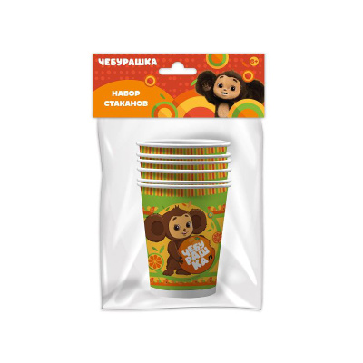 Фото Стакан бумажный 200мл ПатиБум Чебурашка (набор 6шт) 356345 от производителя, с доставкой по Хабаровску