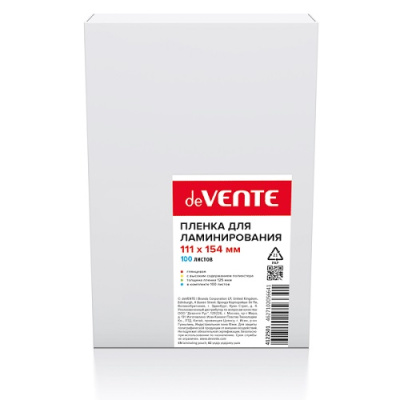 Фото Пленка для ламинирования А6 (111х154мм) 125мкм 100л глянцевая deVENTE 4122501 от производителя, с доставкой по Хабаровску