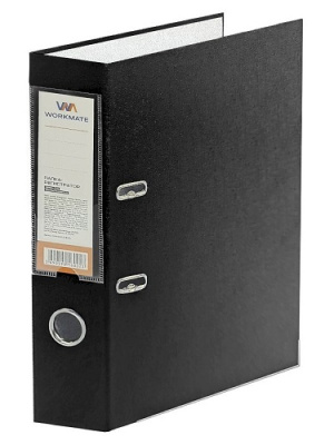 Фото Папка-регистратор 75мм PVC+картон Workmate черная 15-8106 от производителя, с доставкой по Хабаровску