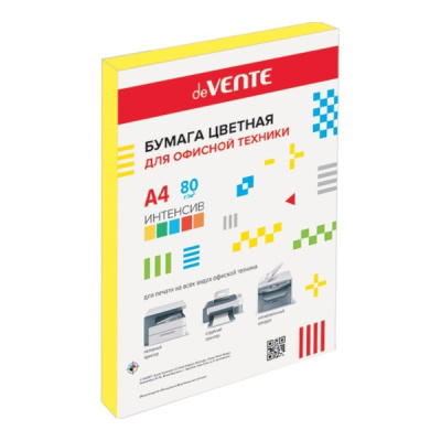 Бумага цветная А4 80г 100л желтая deVENTE 2072213