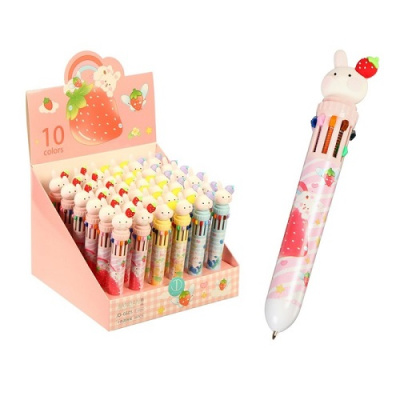 Фото Ручка шар мех 0,5 (10цв) Зайчик 7559096/6605 от производителя, с доставкой по Хабаровску