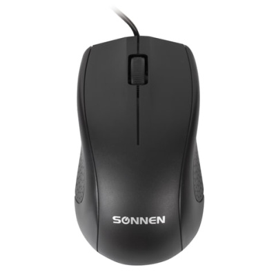 Фото Мышь проводная SONNEN M-201 черная 512631 от производителя, с доставкой по Хабаровску