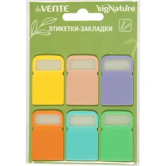 Фото Липкие закладки 38x24мм 6цвх10л пластиковые пастель deVENTE sigNATURE 2011506 от производителя, с доставкой по Хабаровску