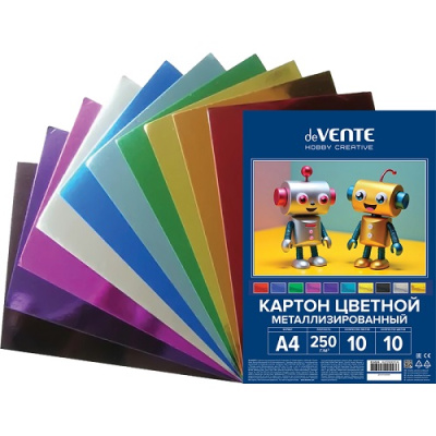 Фото Набор цв картона А4 10л 10цв металлизированый deVENTE 250г 8114524 от производителя, с доставкой по Хабаровску