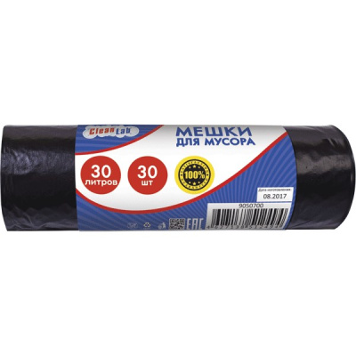 Мешки мусорные 30л в рулоне 30шт CleanLab 9050708/9050700