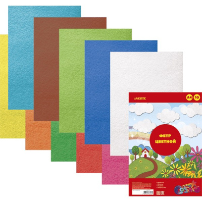 Фото Набор фетра А4 10л 10цв 2мм Яркие цвета deVENTE 8040757 от производителя, с доставкой по Хабаровску