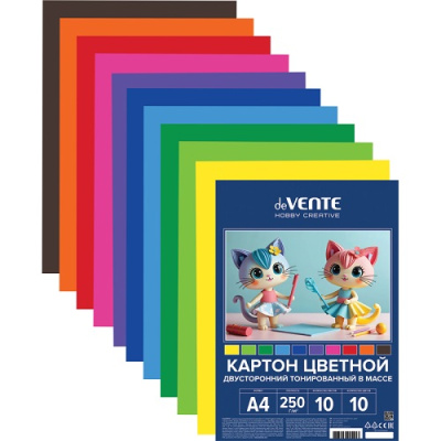 Фото Набор цв картона А4 10л 10цв тонированный двусторонний deVENTE HOBBY CREATIVE 8114529 от производителя, с доставкой по Хабаровску