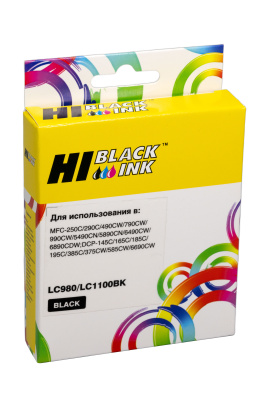 Картридж Hi-Black (HB-LC1100BK/LC-980Bk) для Brother DCP-145C/DCP-165С/195C/MFC-250C, Bk