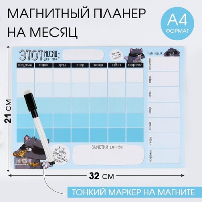 Фото Планер магнитный А4 ArtFox Енотик с маркером 4812829 от производителя, с доставкой по Хабаровску