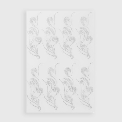 Фото Термоаппликация из страз Узор 8шт на листе белая 7550386 от производителя, с доставкой по Хабаровску