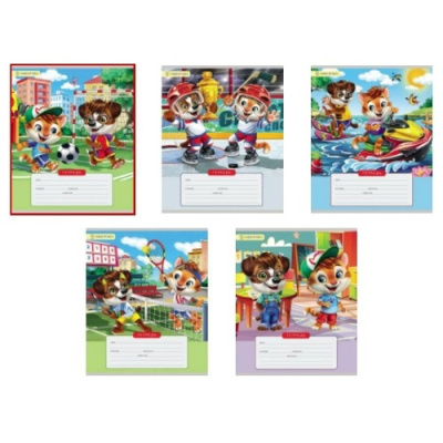 Фото Тетрадь 12л линейка Спортивные зверята 12-3719 от производителя, с доставкой по Хабаровску