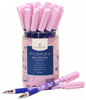 Фото Ручка шар 0,5 синяя с грипом игольчатый узел LOREX SO RAMENTIC Slim Soft Grip LXOPSSG-SR  от производителя, с доставкой по Хабаровску