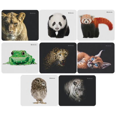 Фото Коврик для мыши Defender Wild Animals резина+ткань ассорти 260623/50803 от производителя, с доставкой по Хабаровску