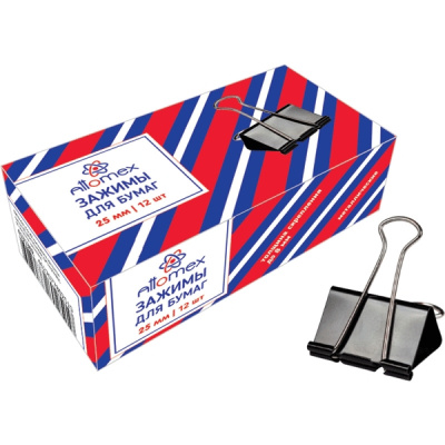 Фото Зажим для бумаг 25мм черный 1шт 4131302,570792 (12) от производителя, с доставкой по Хабаровску