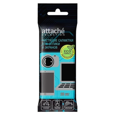 Фото Салфетки чист д/экранов Attache Selection 20шт биоразлагаемые 110х190 1063714 от производителя, с доставкой по Хабаровску