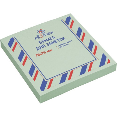 Фото Липкий блок 76х76мм 100л зеленый пастель Attomex 2010711 от производителя, с доставкой по Хабаровску