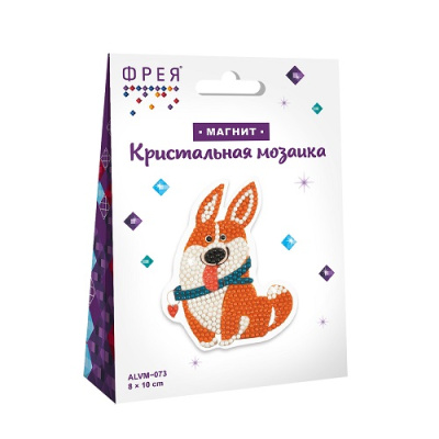 Фото Алмазная мозайка-магнит ФРЕЯ Корги-озорник 9х9,5см ALVM-073 от производителя, с доставкой по Хабаровску