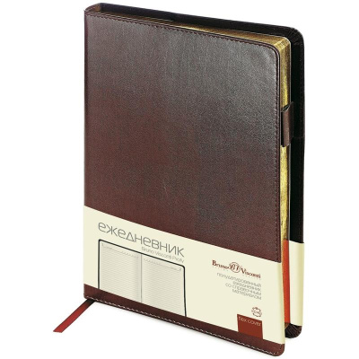 Фото Ежедневник А5 полудатированный Bruno Visconti Profy 416стр коричневый 257575 от производителя, с доставкой по Хабаровску