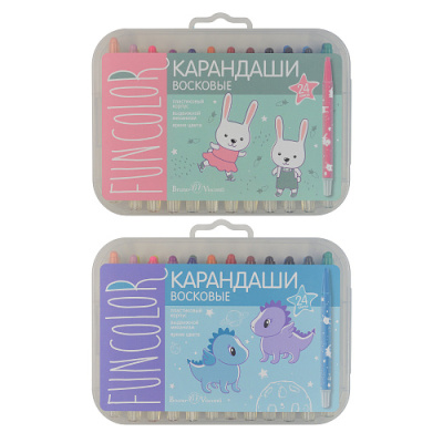 Фото Мелки восковые 24цв выкручивающиеся BrunoVisconti FUNCOLOR 31-0016  от производителя, с доставкой по Хабаровску