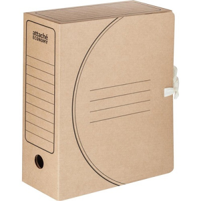 Фото Архивный короб на завязках 100х318х245мм А4 гофрокартон бурый Attache Economy 1724333  от производителя, с доставкой по Хабаровску