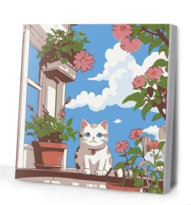Фото Картина по номерам Draw Me! Cat in the window 20х20см 156-HB2108 от производителя, с доставкой по Хабаровску