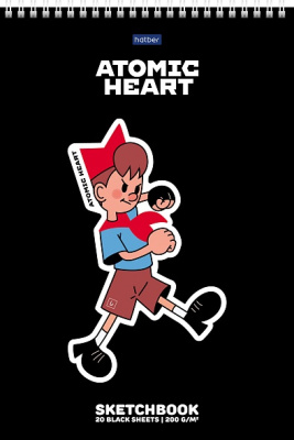 Фото Скетчбук А4 20л на гребне черная бумага Hatber Premium Atomic Heart 20А4лтАгр_30686 от производителя, с доставкой по Хабаровску