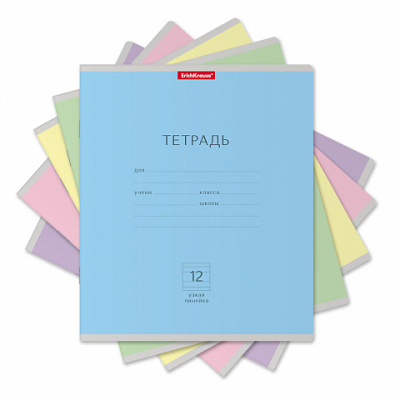 Фото Тетрадь 12л узкая линейка ErichKrause Классика ассорти 35204 от производителя, с доставкой по Хабаровску