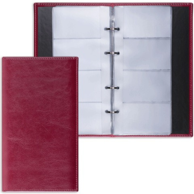 Фото Визитница 240 визиток BRAUBERG Imperial на кольцах бордовая 231665 от производителя, с доставкой по Хабаровску