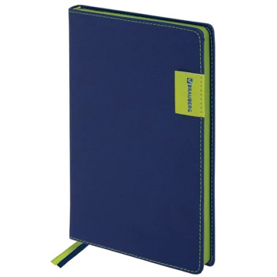 Фото Ежедневник А5 без дат BRAUBERG AIM 272стр иск кожа темно-синий 113423 от производителя, с доставкой по Хабаровску