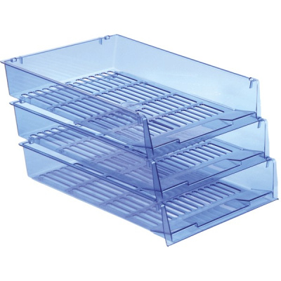 Фото Поддон для бумаг deVENTE Brief пластик прозрачный синий 3042517 1шт от производителя, с доставкой по Хабаровску