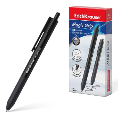 Фото Ручка гел мех 0,5 черная Пиши-стирай ErichKrause Magic Grip 48200 (12) от производителя, с доставкой по Хабаровску