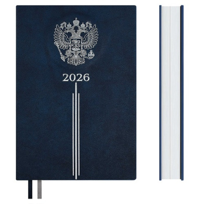 Фото Ежедневник А5 2026 ESCALADA Тиволи 352стр иск кожа синий 70251 от производителя, с доставкой по Хабаровску