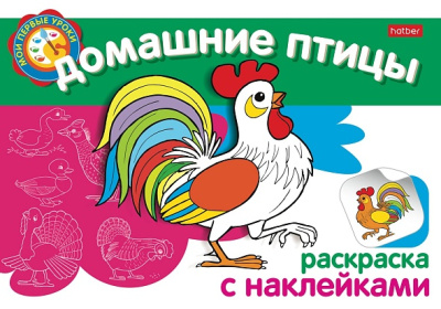 Фото Книжка-раскраска с наклейками А5 4л Мои первые уроки Домашние птицы 4Р5н_05825  от производителя, с доставкой по Хабаровску