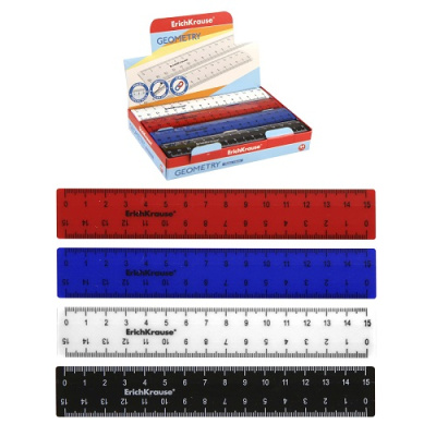 Фото Линейка 15см пластиковая ErichKrause Classic ассорти 53875 от производителя, с доставкой по Хабаровску