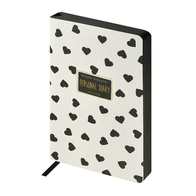 Фото Ежедневник А5 без дат Bruno Visconti BLACK&WHITE СЕРДЕЧКИ 256стр иск кожа 3-743/01 от производителя, с доставкой по Хабаровску