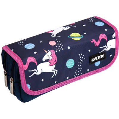 Фото Пенал 2отд deVENTE Space Unicorns 20,5x9,5x7см прямоугольный с карманом текстиль 7029207 от производителя, с доставкой по Хабаровску
