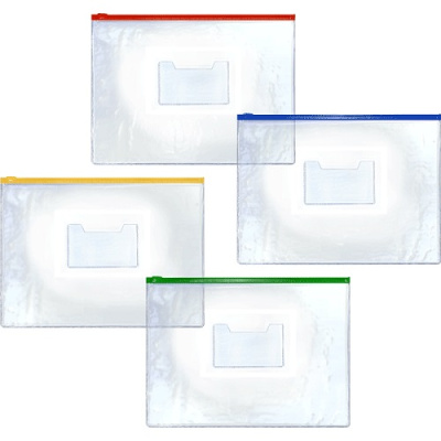 Фото Папка-конверт на молнии А4 (330x220мм) 150мкм deVENTE с карманом для визитки ассорти 3072906 от производителя, с доставкой по Хабаровску