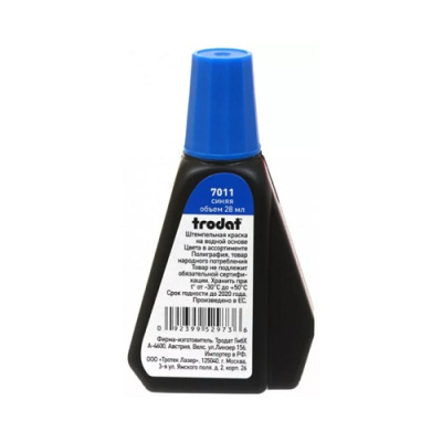 Фото Краска для штемпельных подушек 28мл Trodat синяя 7011 от производителя, с доставкой по Хабаровску
