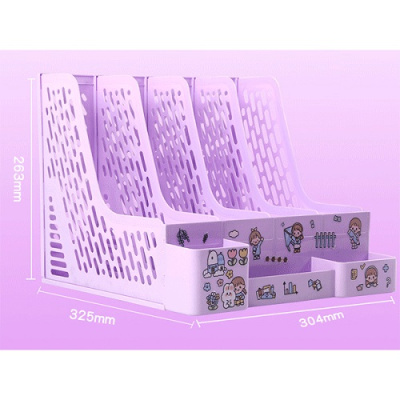 Фото Файл для бумаг 4-х секционный пластик с органайзером фиолетовый deVENTE Universal 4102209 от производителя, с доставкой по Хабаровску