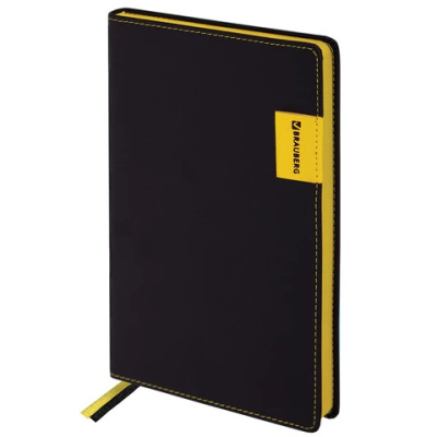 Фото Ежедневник А5 без дат BRAUBERG AIM 272стр иск кожа черный 113421 от производителя, с доставкой по Хабаровску