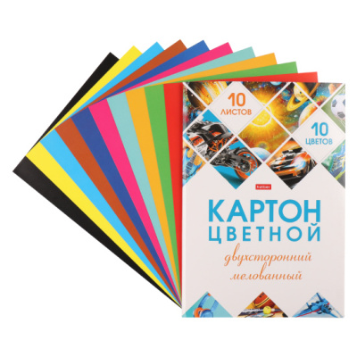 Фото Набор цв картона А4 10л 10цв мелованный двусторонний Мозайка 10Кц4_25049 от производителя, с доставкой по Хабаровску